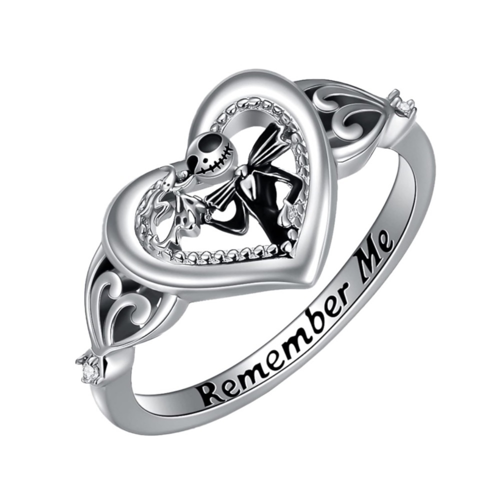 Disney Jack Skellington & Zero Ring | 925 Sterling Silver | 14K White Gold